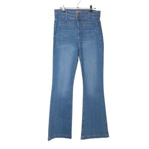 Loft Womens The Slim Flare Jean Patch Pocket‎ Light Wash Blue Size 27/4
